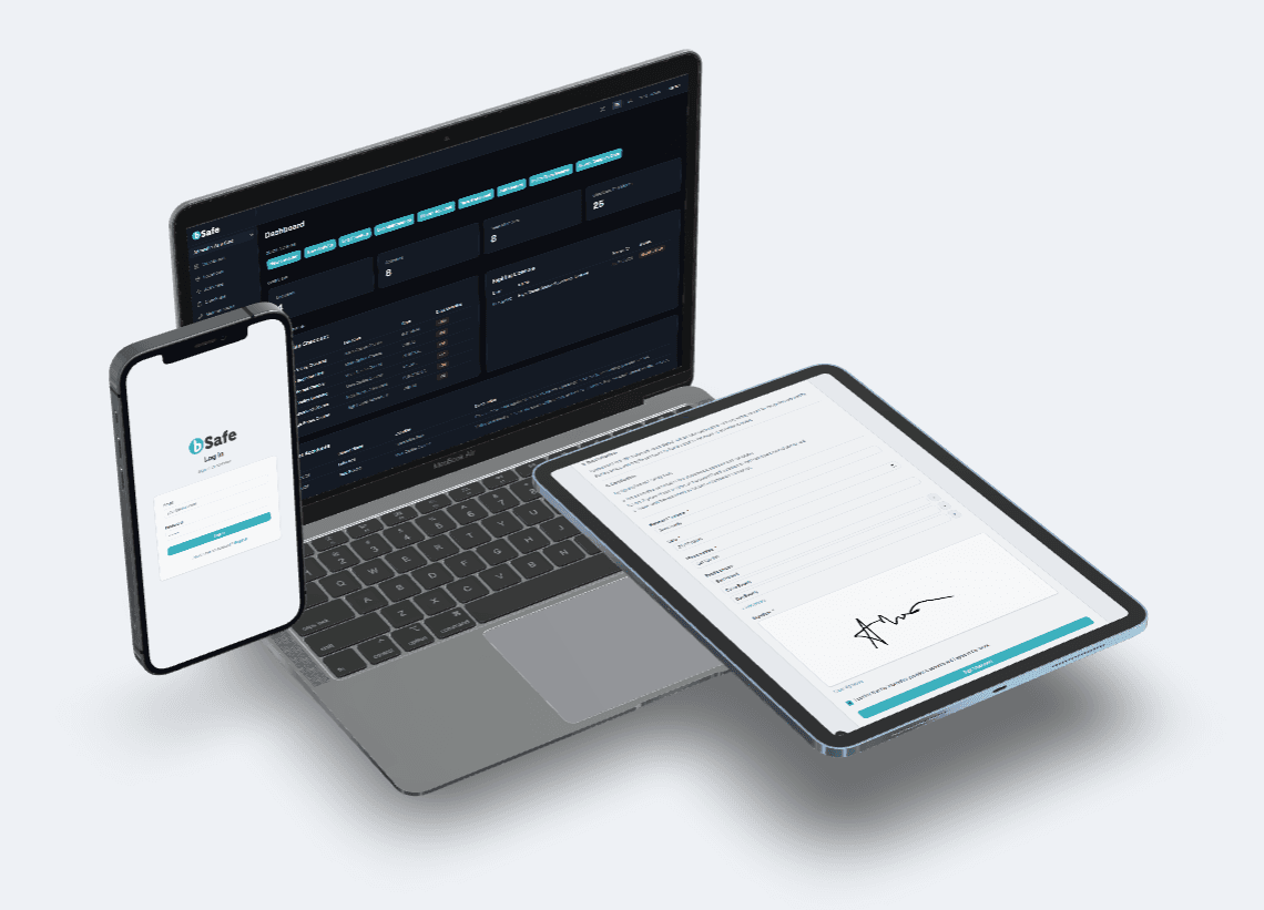 bSafe auf Computer, Tablet und Telefon
